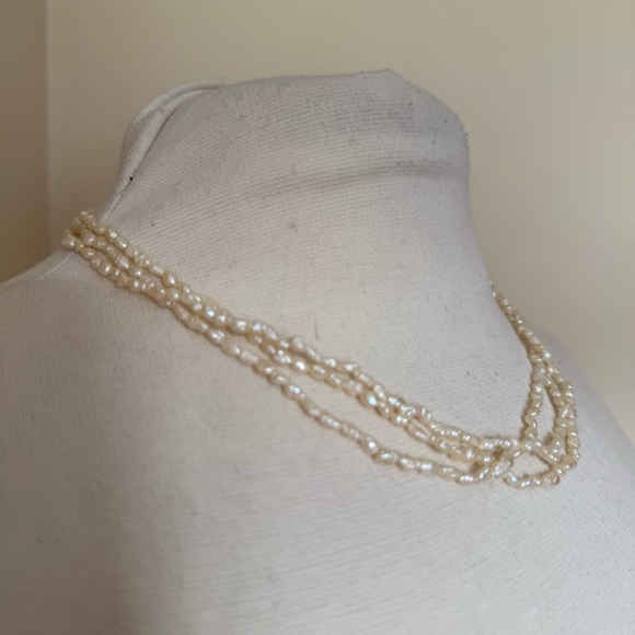1960s Real Rice Pearl 3 Strand Choker - Picture 4 of 6